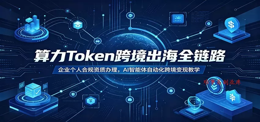 算力Token跨境出海全链路：企业个人合规资质办理，AI智能体自动化跨境变现教学-难事易副业库