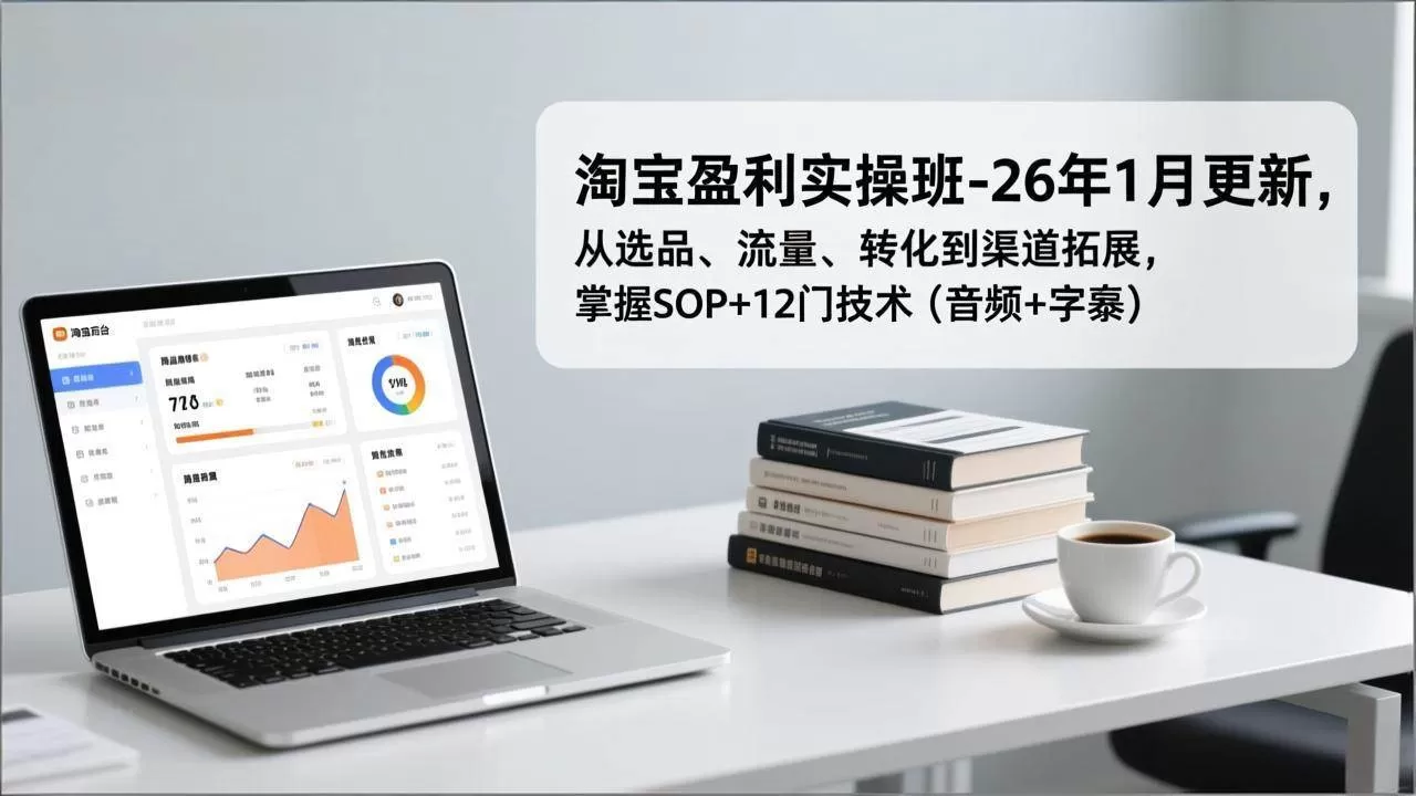 (17105期)淘宝盈利实操班-26年1月更新,从选品、流量、转化到渠道拓展,掌握SOP+12门技术(音频+字幕)-难事易副业库
