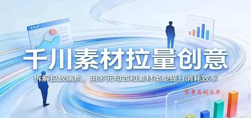 千川素材拉量创意：拆解投放痛点，用多元句式和素材类型提升消耗效率-难事易副业库