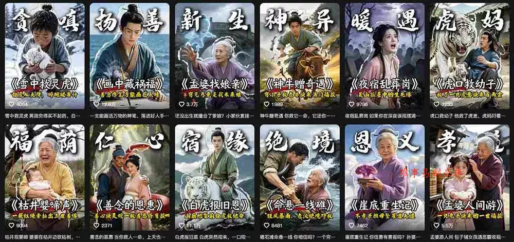 抖音AI民间故事账号实战！67W粉丝博主拆解起号、文案、画面与剪辑，分享伙伴计划及广告变现路径，月入10000+