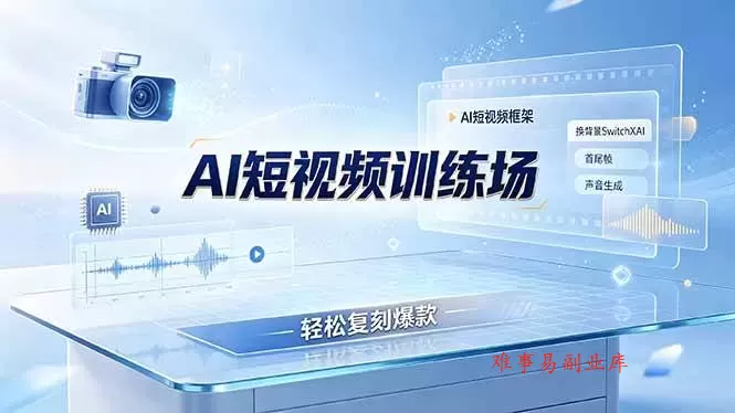 （19137期）老陈AI短视频训练场：AI短视频框架+换背景SwitchXAI+首尾帧+声音生成，轻松复刻爆款-难事易副业库