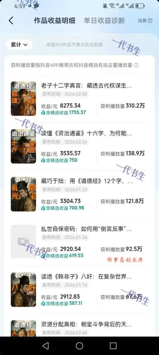 抖音300w粉丝博主的政史类科普视频教学，有大流量扶持，拿伙伴伙伴+精选独家双份收益