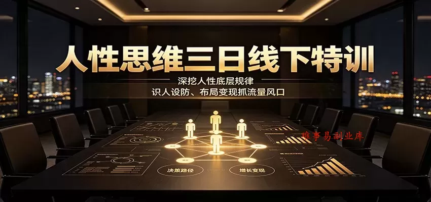 人性思维三日线下特训:深挖人性底层规律,识人设防、布局变现抓流量风口 人性思维三日线下特训:深挖人性底层规律,识人设防、布局变现抓流量风口