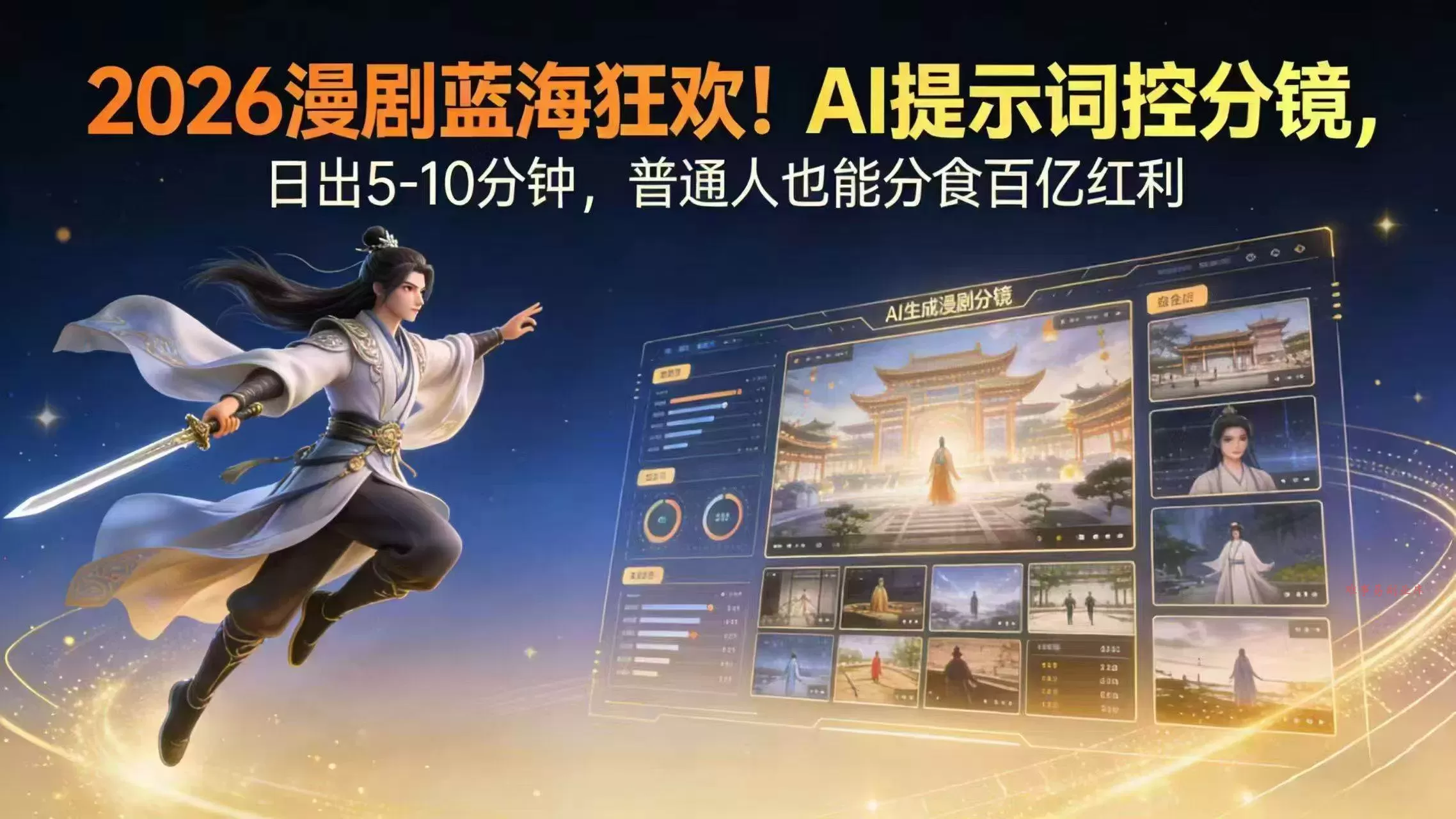（17734期）2026漫剧红利实锤！ AI 提示词控分镜， 普通人也能轻松月入过万