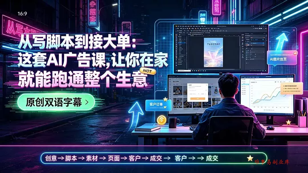 从写脚本到接大单:这套AI广告课,让你在家就能跑通整个生意【原创双语字幕】 从写脚本到接大单:这套AI广告课,让你在家就能跑通整个生意【原创双语字幕】