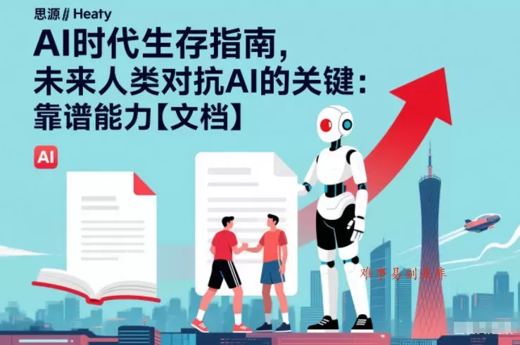 AI时代生存指南，未来人类对抗AI的关键：靠谱能力【文档】-难事易副业库