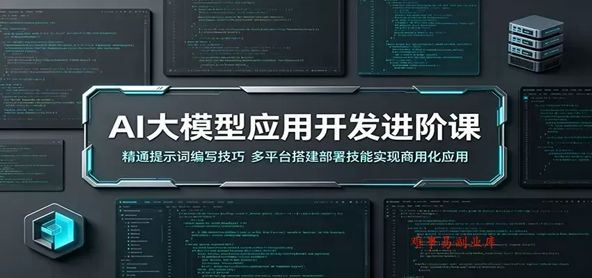 AI大模型应用开发进阶课：精通提示词编写技巧，多平台搭建部署技能实现商用化应用-难事易副业库