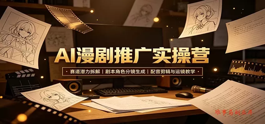 AI漫剧推广实操营:赛道潜力拆解,剧本角色分镜生成,配音剪辑与运镜教学 AI漫剧推广实操营:赛道潜力拆解,剧本角色分镜生成,配音剪辑与运镜教学