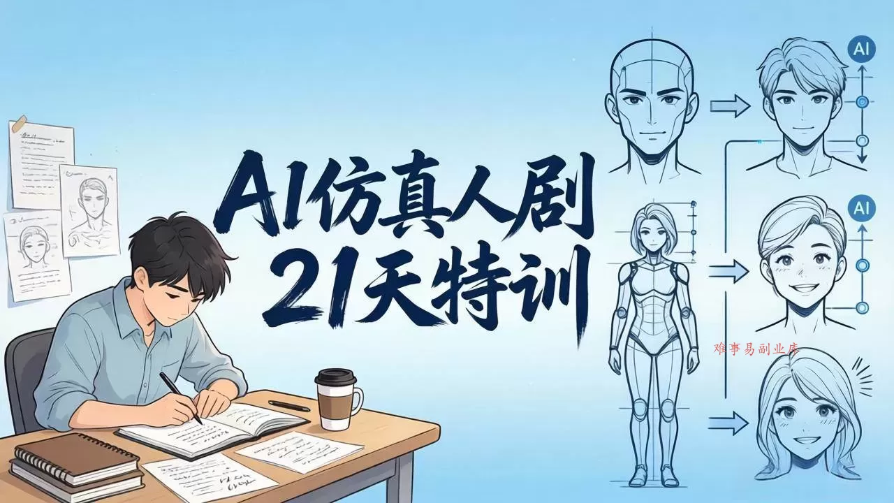 （18082期）AI仿真人剧21天特训-更新：从剧本到成片全流程实战，掌握角色一致性与变现方法