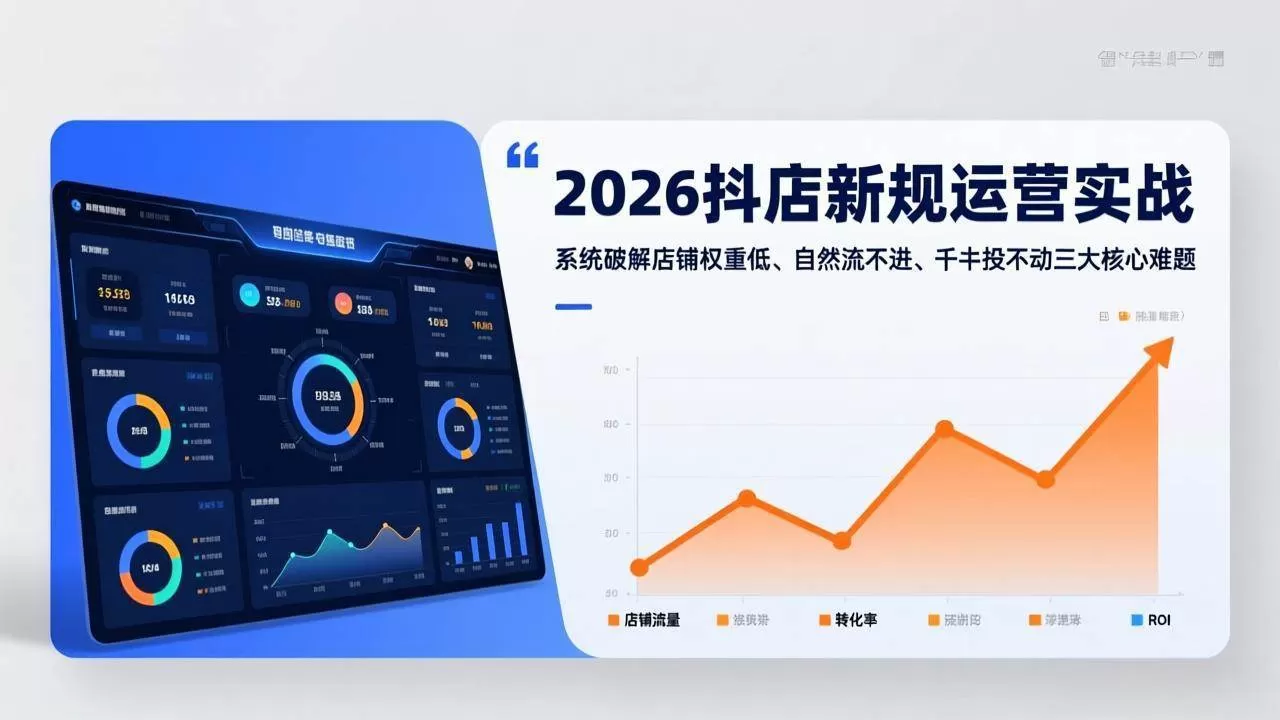 （17502期）2026抖店新规运营实战：系统破解店铺权重低、自然流不进、千川投不动三大核心难题