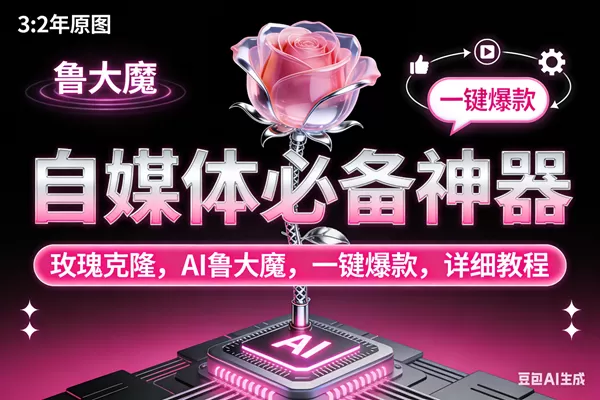（17153期）玫瑰克隆神器，ai鲁大魔，自媒体必备工具，一键爆款神器，详细教程。