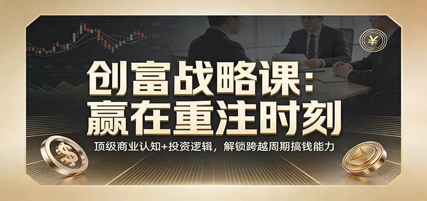 《创富战略课：赢在重注时刻》顶级商业认知+投资逻辑，解锁跨越周期搞钱能力