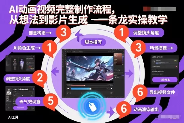 AI动画视频完整制作流程，从想法到影片生成一条龙实操教学