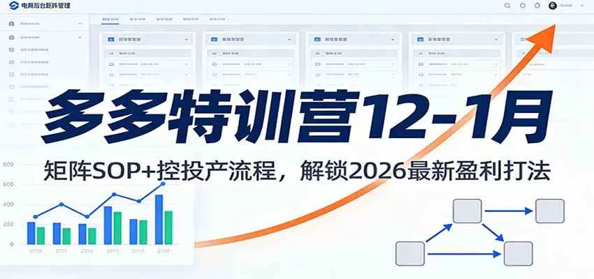 多多特训营12-1月：矩阵SOP+ 控投产流程，解锁2026最新盈利打法