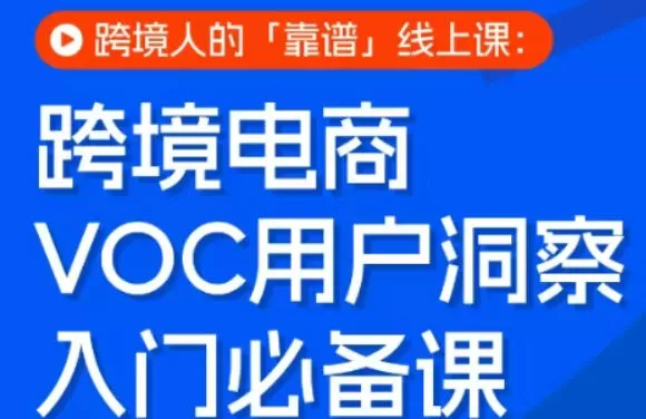 跨境电商VOC用户洞察入门必备课，跨境人的靠谱线上课