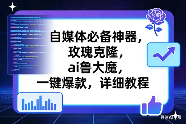 （17427期）玫瑰克隆工具，ai鲁大魔，自媒体必备神器，一键爆款神器，详细教程。