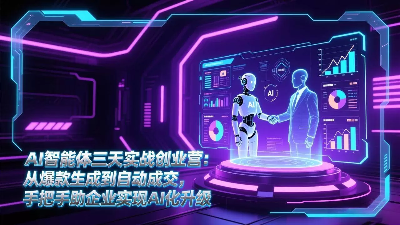（17176期）AI智能体三天实战创业营：从爆款生成到自动成交，手把手助企业实现AI化升级