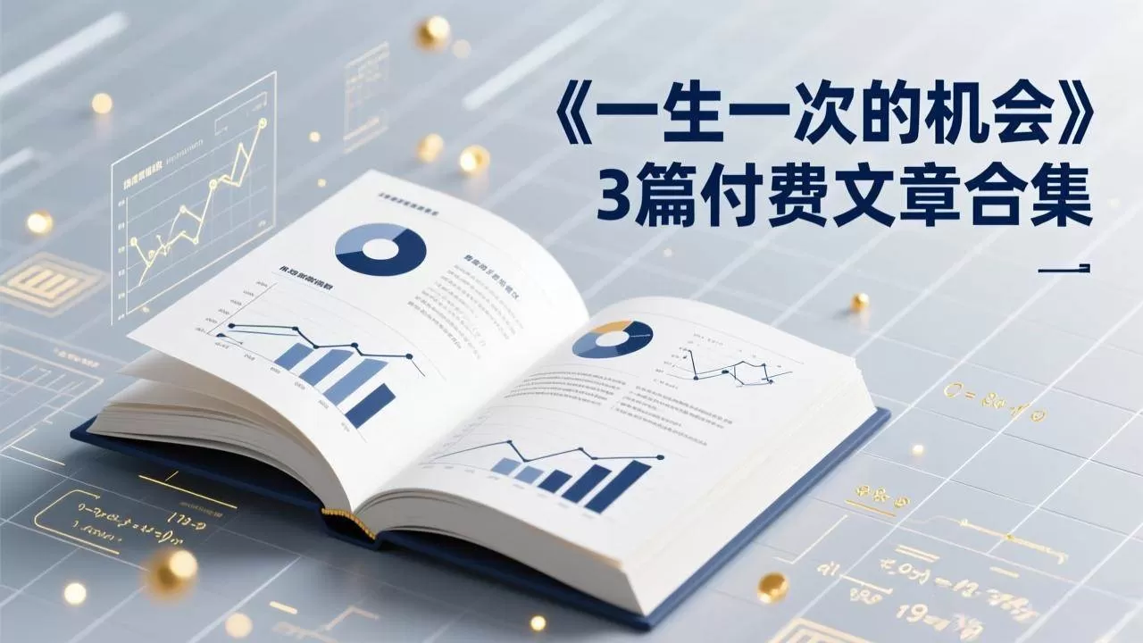 （17456期）付费文章合集《一生一次的机会》3篇，一个系统性、一次性、独家性的透剧