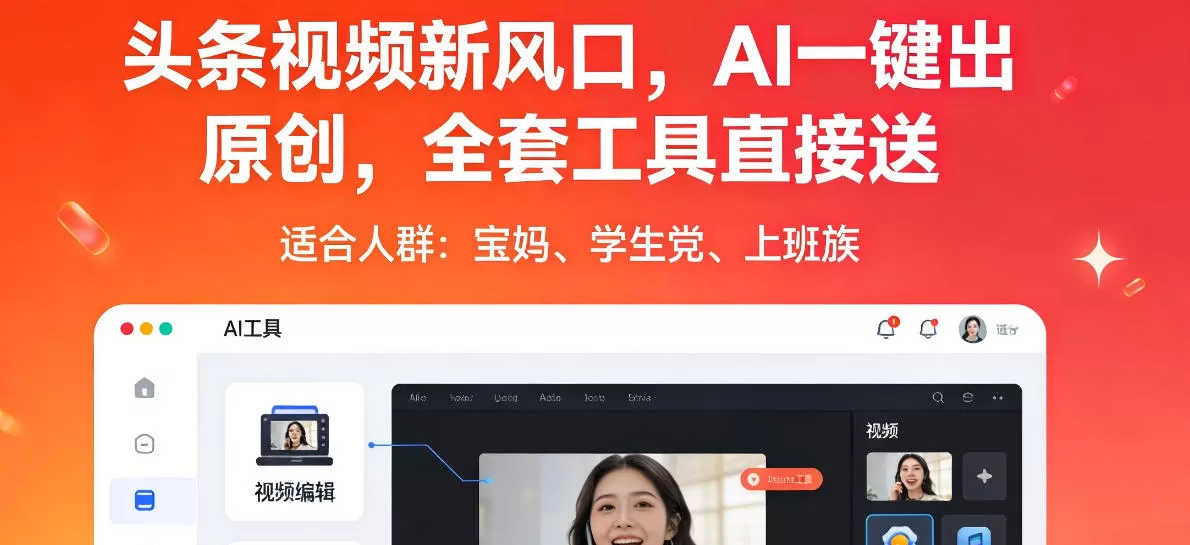 头条视频新风口，AI一键出原创，全套工具直接送，人人可做，有手就行【揭秘】