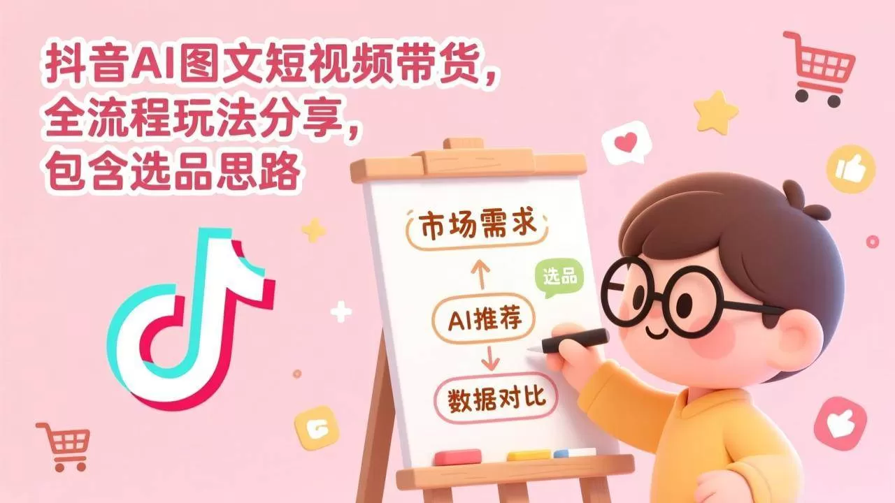 （17177期）抖音AI图文短视频带货，全流程玩法分享，包含选品思路
