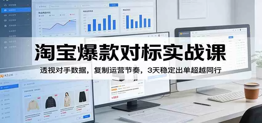 淘宝爆款对标实战课：透视对手数据，复制运营节奏，3天稳定出单超越同行