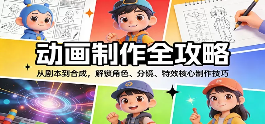 动画制作全攻略：从剧本到合成，解锁角色、分镜、特效核心制作技巧