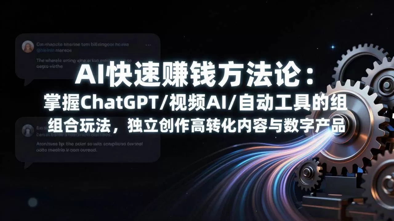 （17560期）AI快速赚钱方法论：掌握ChatGPT/视频AI/自动化工具的组合玩法，独立创作高转化内容与数字产品