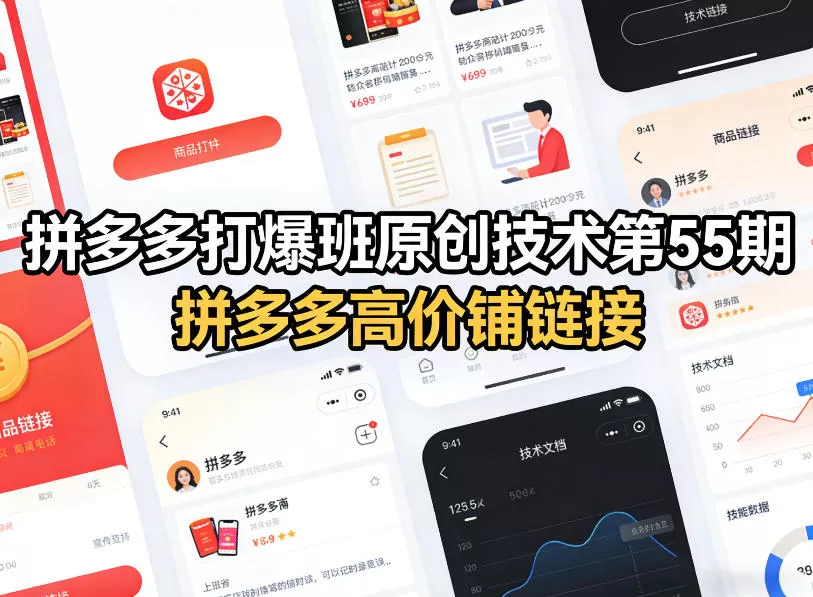 拼多多打爆班原创技术第55期，拼多多高价铺链接