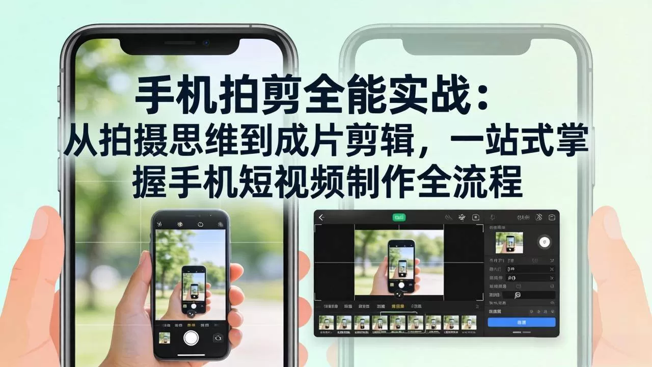 （17713期）手机拍剪全能实战：从拍摄思维到成片剪辑，一站式掌握手机短视频制作全流程