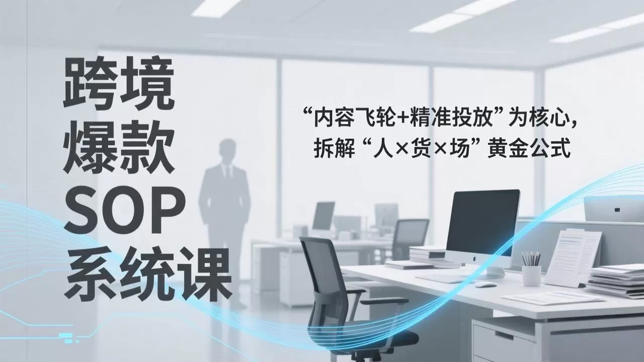 （17370期）跨境爆款SOP系统课，“内容飞轮+精准投放”为核心，拆解“人×货×场”黄金公式