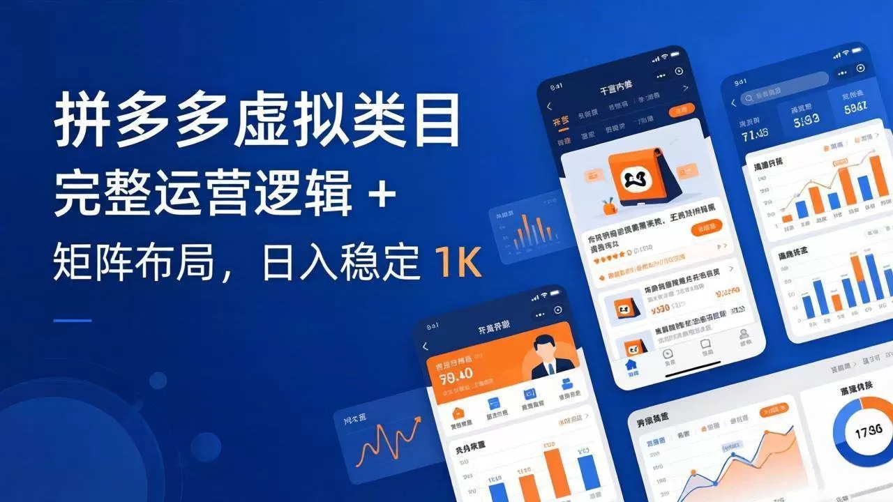 （17777期）拼多多虚拟类目干货：完整运营逻辑 + 矩阵布局，日入稳定 1K