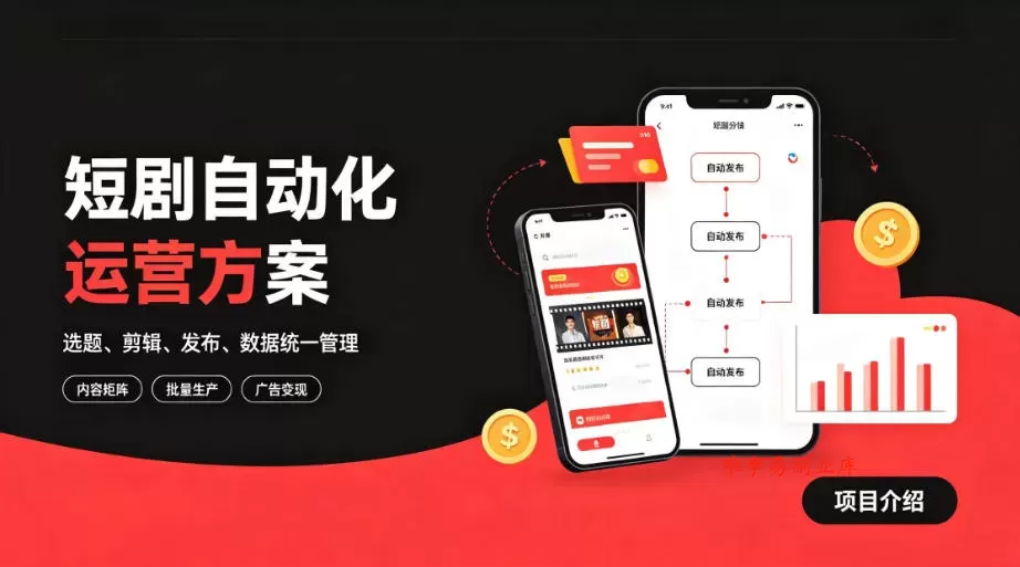 快手全自动短剧矩阵项目｜自动化分发，流量持续变现【揭秘】-难事易副业库