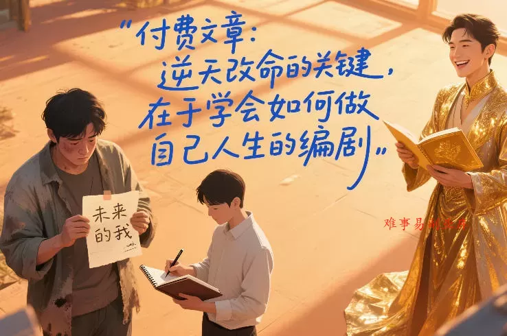 付费文章：逆天改命的关键，在于学会如何做自己人生的编剧-难事易副业库