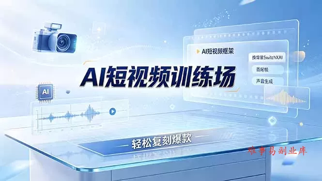 老陈AI短视频训练场：AI短视频框架+换背景SwitchXAI+首尾帧+声音生成，轻松复刻爆款-难事易副业库