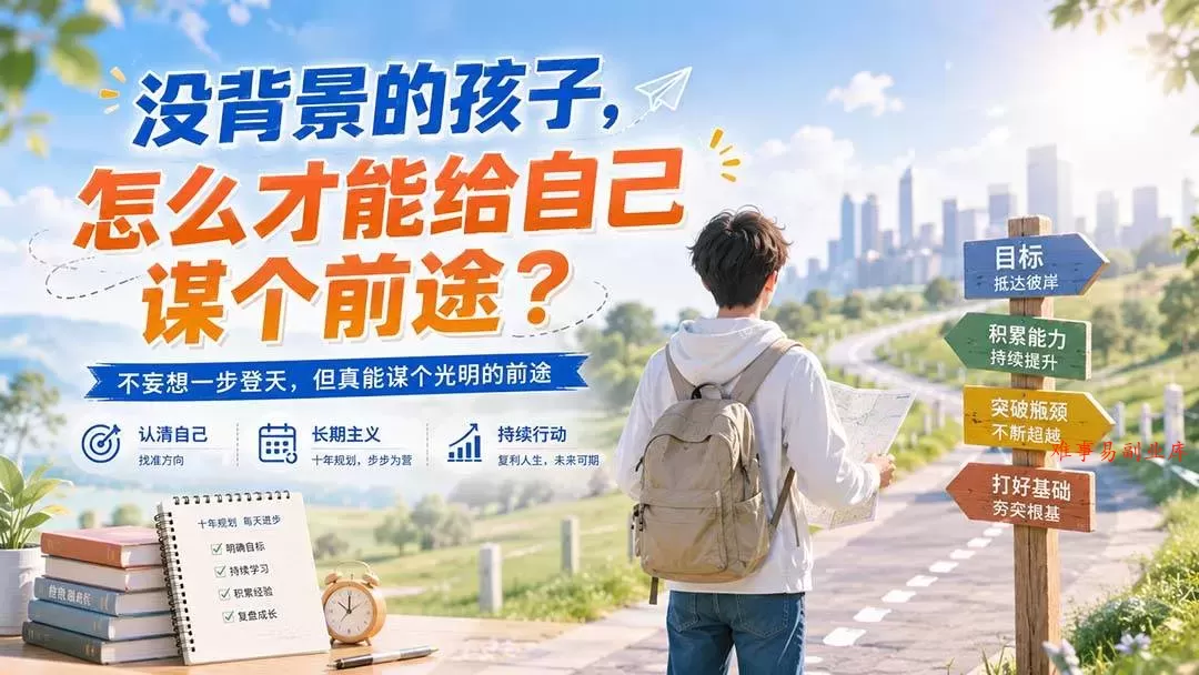 （20180期）付费文章：没背景的孩子，怎么才能给自己谋个前途？