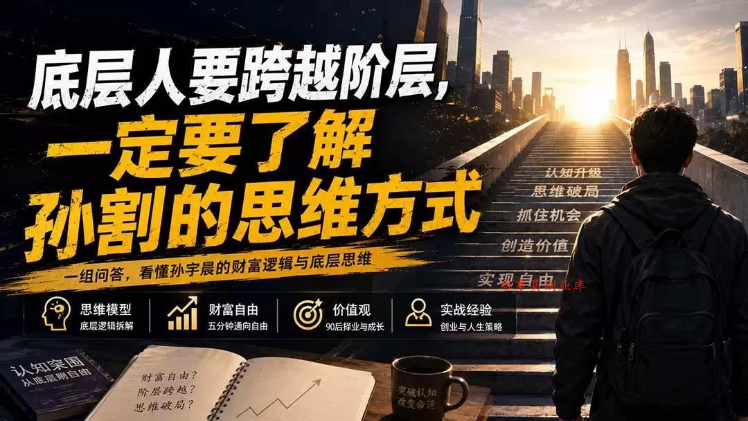 （20040期）付费文章：底层人要跨越阶层，一定要了解孙割的思维方式-难事易副业库
