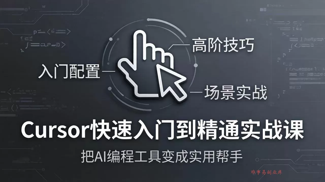 （17794期）Cursor快速入门到精通实战课：入门配置+高阶技巧+场景实战，把AI编程工具变成实用帮手