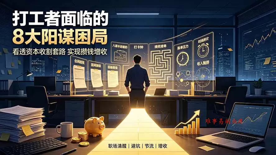 （19448期）付费文章：打工者面临的8大阳谋困局，看透资本收割套路实现攒钱增收-难事易副业库