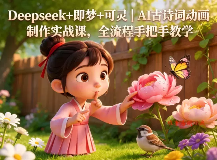 Deepseek+即梦+可灵｜AI古诗词动画制作实战课，全流程手把手教学-难事易副业库
