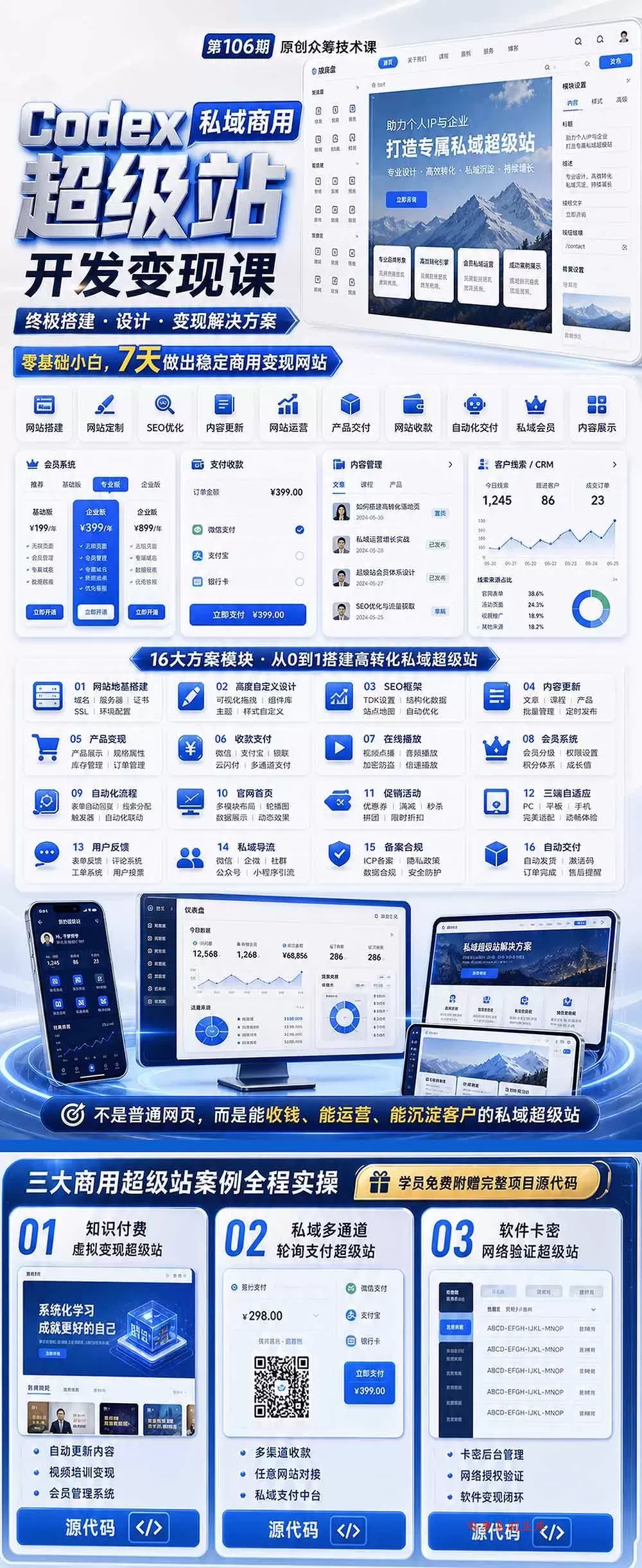 （19122期）Codex私域商用超级站Ai开发变现课106期-更新0630：不是普通网站，而是能收钱，能运营，能沉淀客户的私域超级站