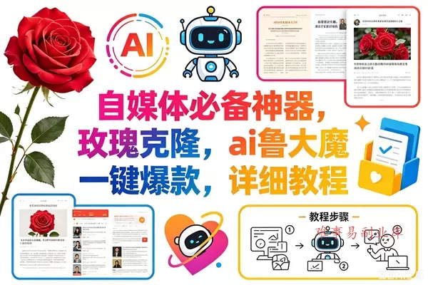 （18441期）玫瑰克隆神器，一键ai大魔，爆款工具，自媒体必备，60多个功能的详细教程