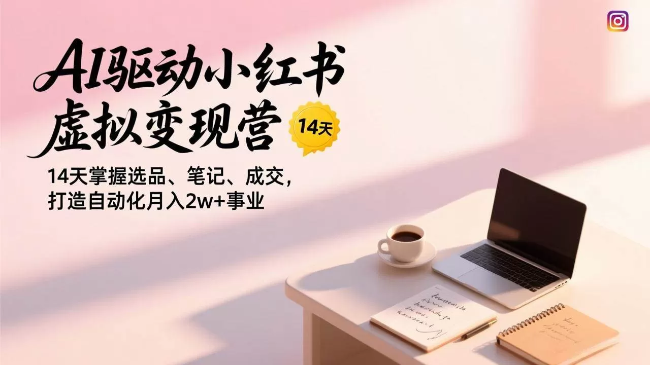 （17204期）AI驱动小红书虚拟变现营，14天掌握选品、笔记、成交，打造自动化月入2w+事业-难事易副业库