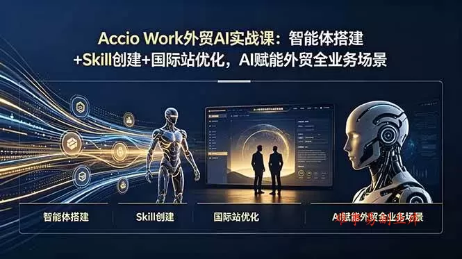（19086期）Accio Work外贸AI实战课：智能体搭建+Skill创建+国际站优化，AI赋能外贸全业务场景-难事易副业库