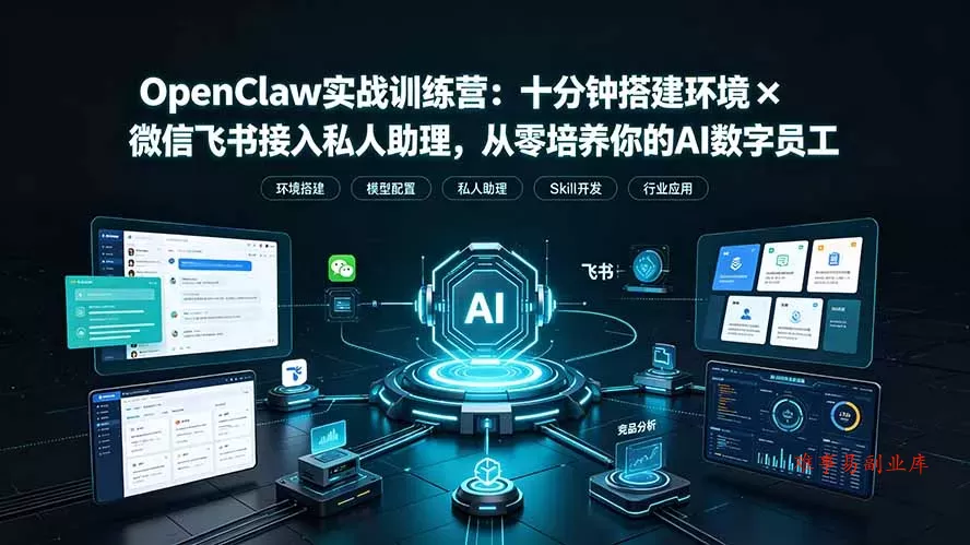 OpenClaw实战特训营:十分钟搭建环境×微信飞书接入私人助理,从零培养你的AI数字员工 OpenClaw实战特训营:十分钟搭建环境×微信飞书接入私人助理,从零培养你的AI数字员工