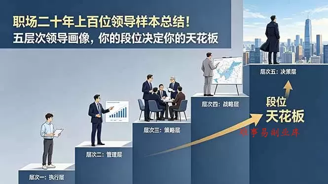（18900期）付费文章：职场二十年上百位领导样本总结！五层次领导画像，你的段位决定你的天花板-难事易副业库