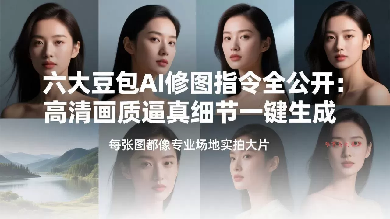 （17481期）六大豆包AI修图指令全公开：高清画质逼真细节一键生成，每张图都像专业场地实拍大片