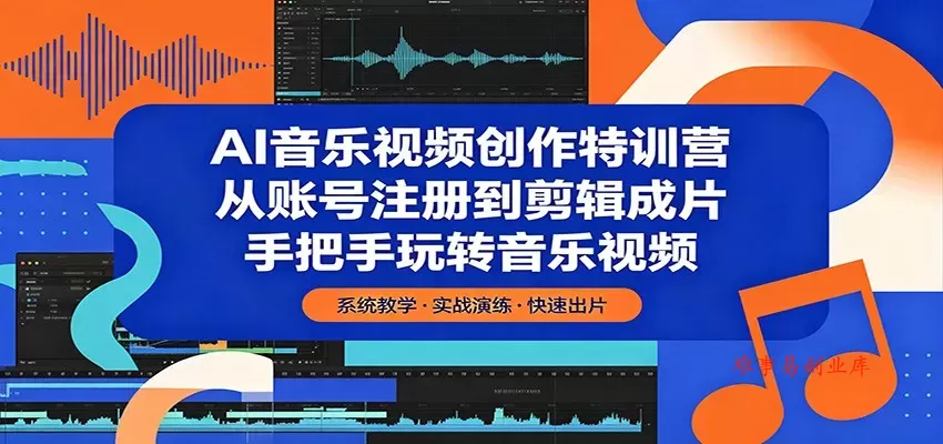 AI音乐视频创作特训营：从账号注册到剪辑成片，手把手玩转音乐视频-难事易副业库