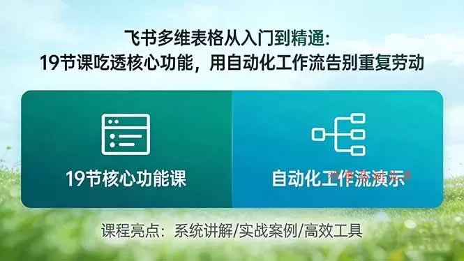 （17634期）飞书多维表格从入门到精通：19节课吃透核心功能，用自动化工作流告别重复劳动