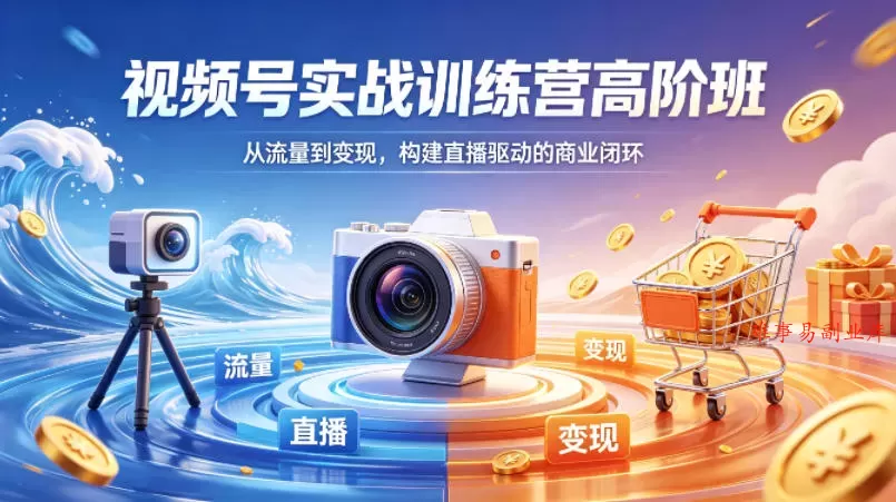 视频号实战训练营高阶班，从流量到变现，构建直播驱动的商业闭环（26年4月）-难事易副业库