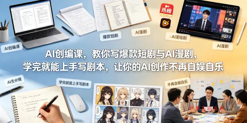 AI创编课,教你写爆款短剧与AI漫剧,学完就能上手写剧本,让你的AI创作不再自娱自乐 AI创编课,教你写爆款短剧与AI漫剧,学完就能上手写剧本,让你的AI创作不再自娱自乐